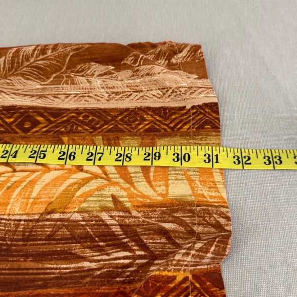 Luau Button Front Silk Shirt Men's‎ XL Orange/Brown - Picture 11 of 11